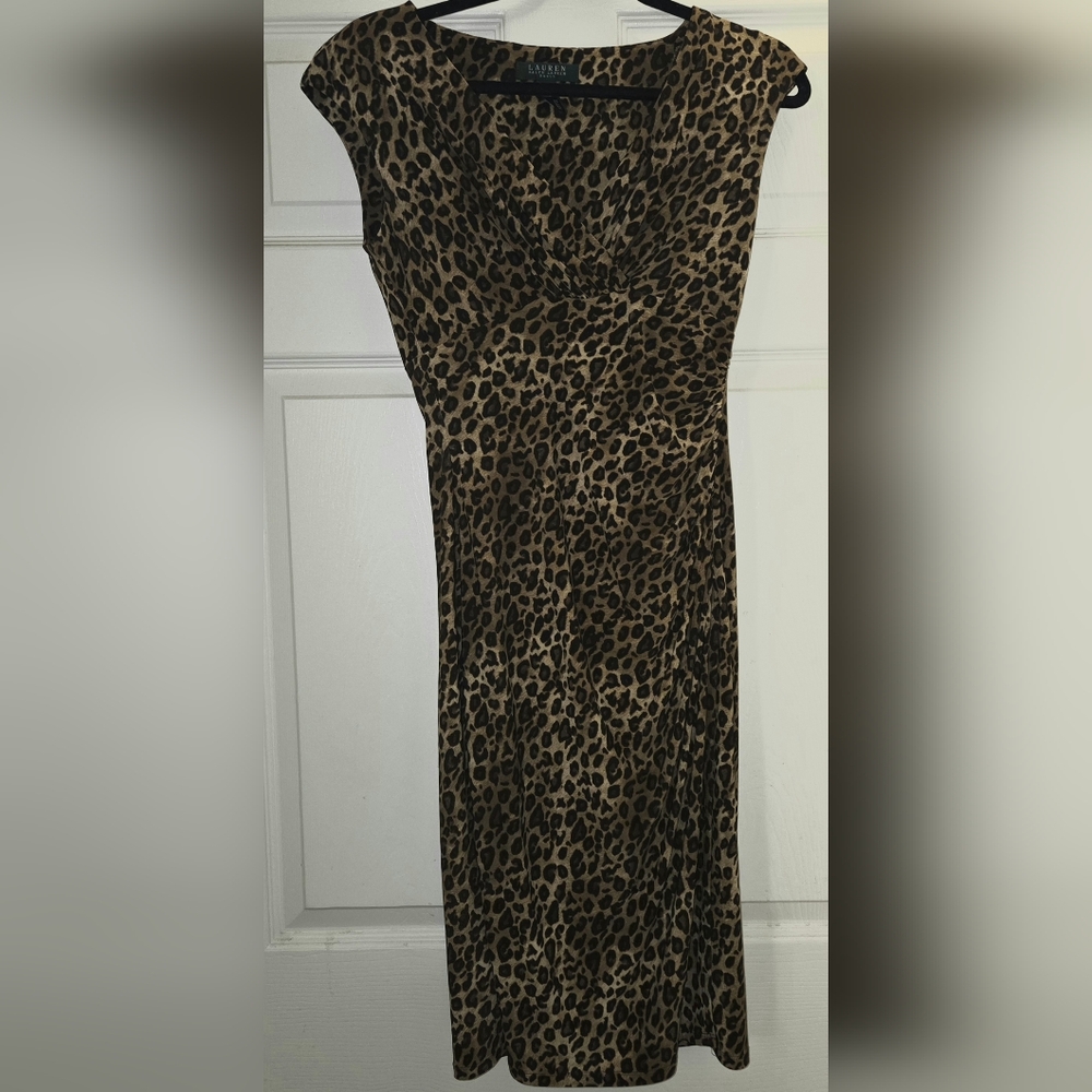 Ralph Lauren Brown Leopard Print Dress